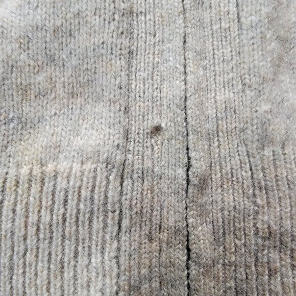 Black Brown 1826 Melange Oatmeal Lambswool Fine Knit Zip Sweater Cardigan L Used - Picture 13 of 13
